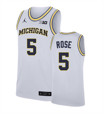 Men's #5 Jalen Rose Michigan Wolverines College Basketball Jersey