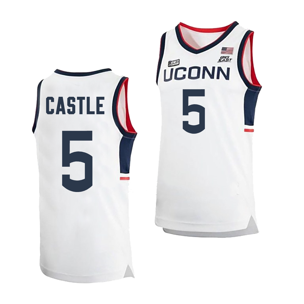 Men's #5 Stephon Castle UConn Huskies College Basketball Jersey