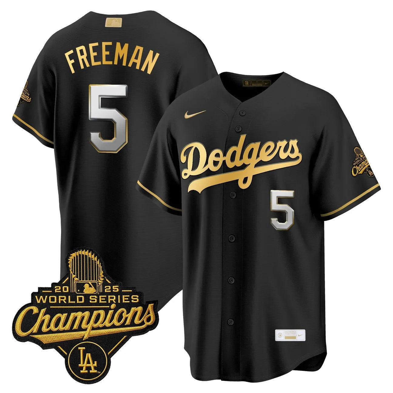 Los Angeles Dodgers "Gold Collection" Premier Limited Jersey - All Stitched -Black Gold