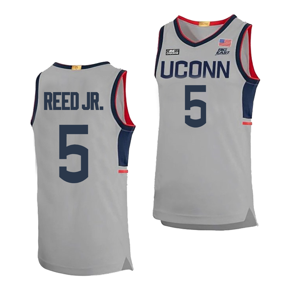 Men's #5 Tarris Reed Jr UConn Huskies College Basketball Jersey