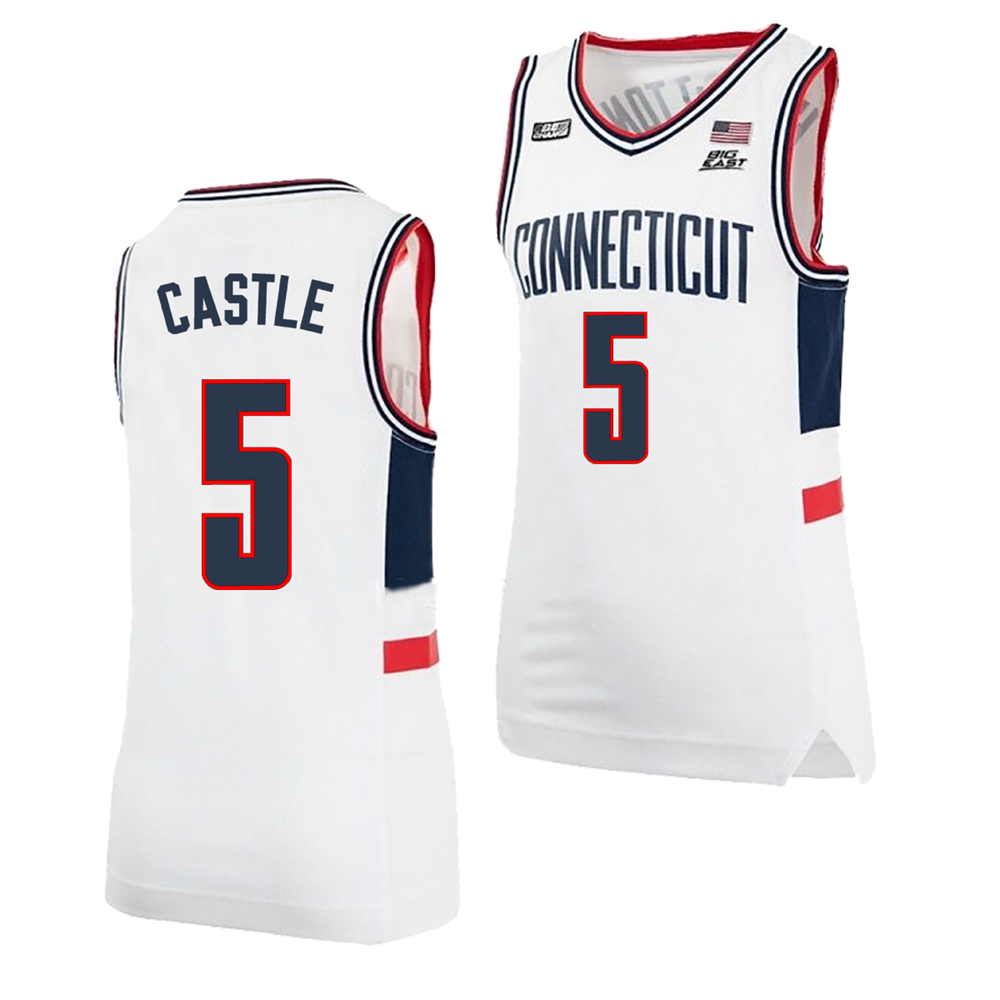 Men's #5 Stephon Castle UConn Huskies College Basketball Jersey