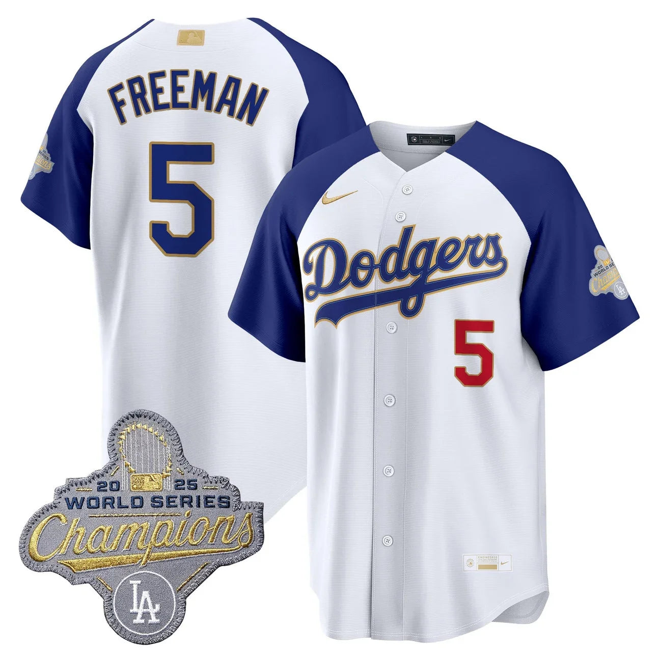 Los Angeles Dodgers "Gold Collection" Premier Limited Jersey - All Stitched -White Alternate