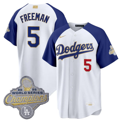 Los Angeles Dodgers "Gold Collection" Premier Limited Jersey - All Stitched -White Alternate