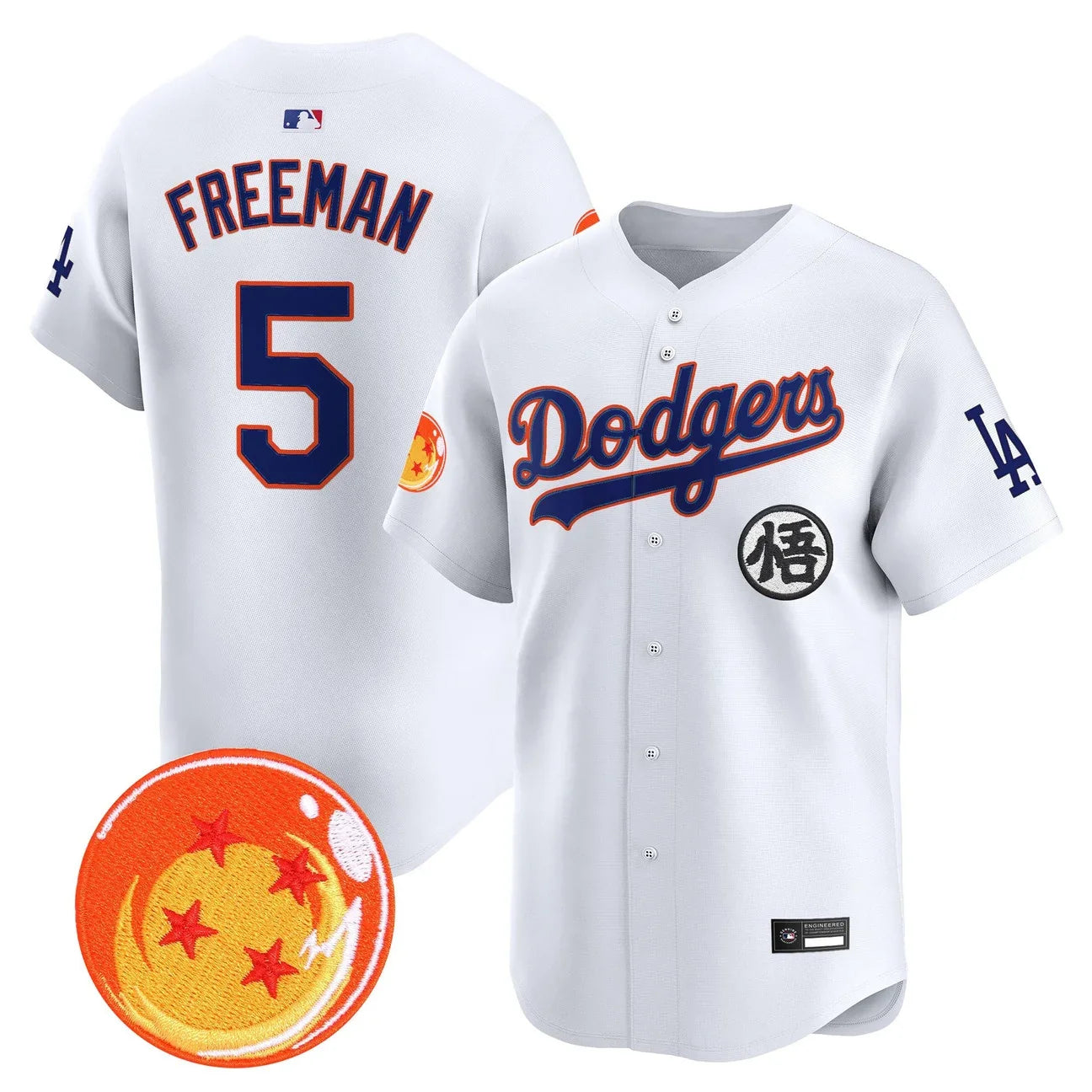 Men's Los Angeles Dodgers x Dragon Ball Vapor Premier Limited Jersey - Stitched