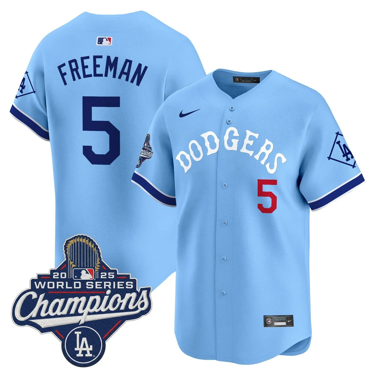 Dodgers Tribute 2025 World Series Champions Vapor Premier Limited Jersey - All Stitched -Blue