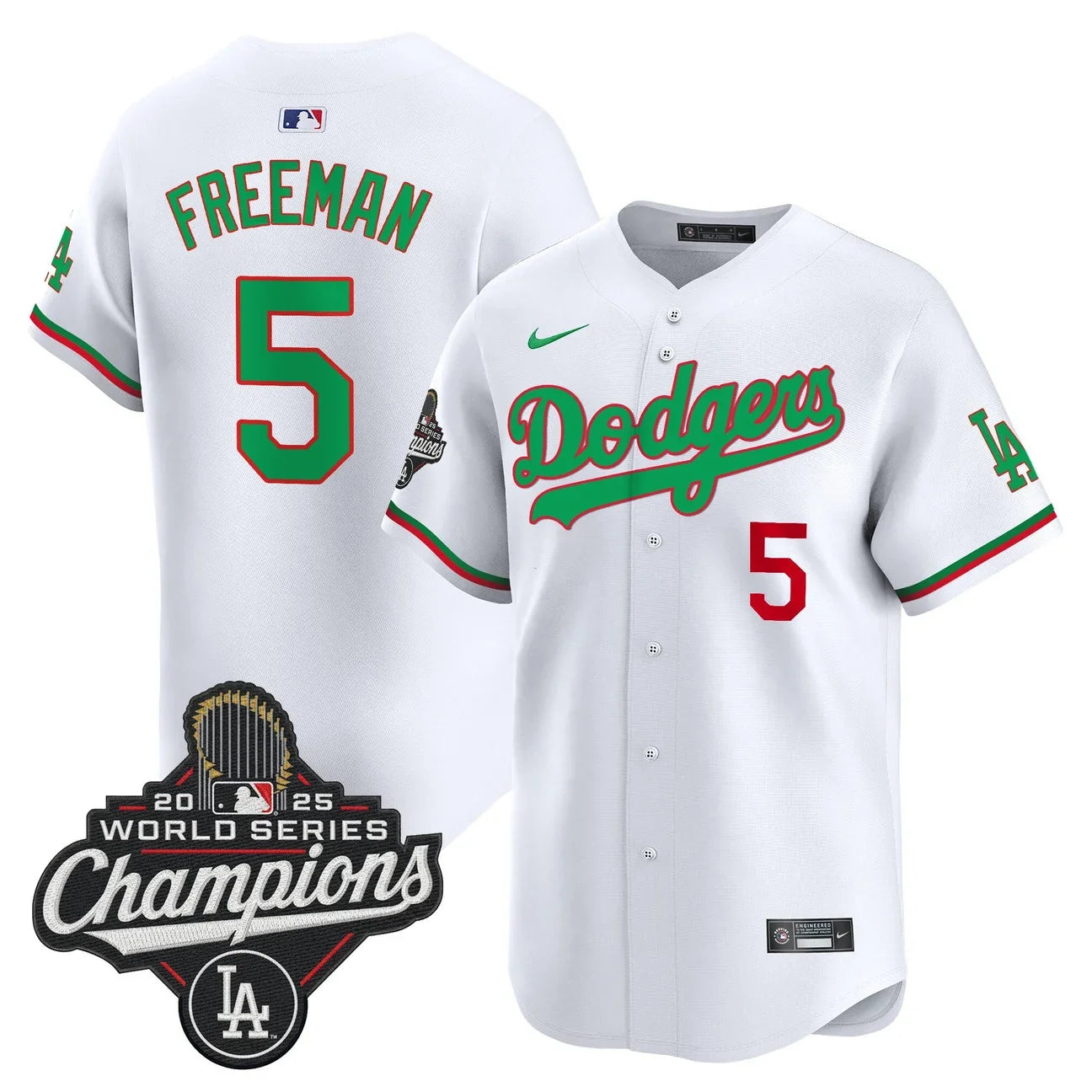 Men's Dodgers Mexico 2025 World Series Champions Vapor Premier Limited Jersey V2 - All Stitched