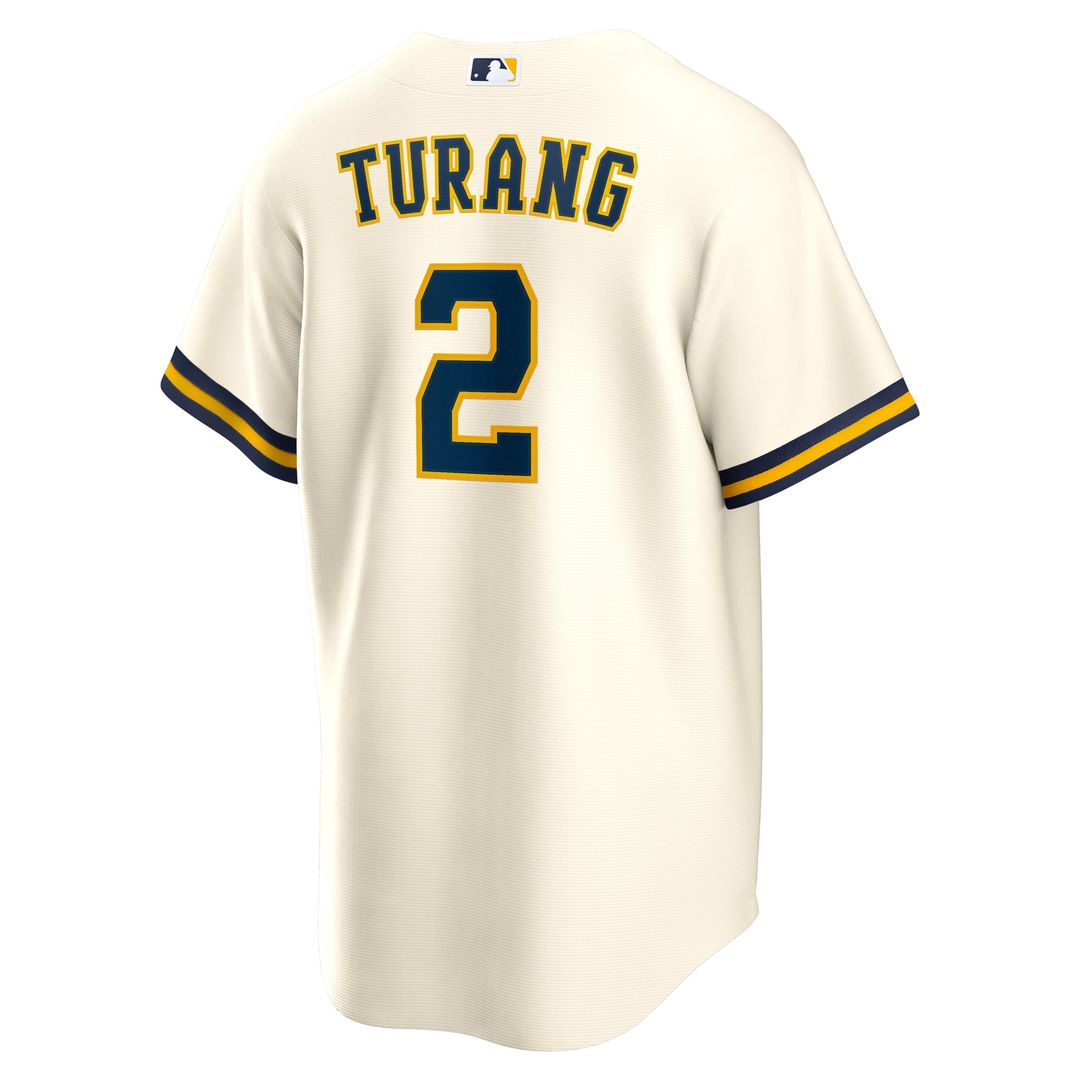 Brice Turang Milwaukee Brewers Nike Home Replica Jersey - Cream