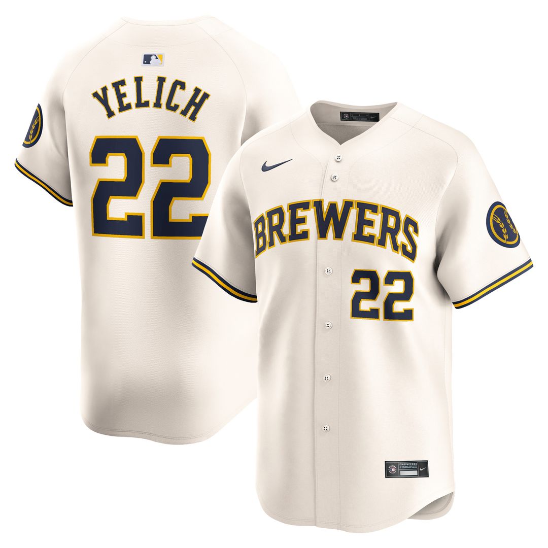 Christian Yelich Milwaukee Brewers Nike Home Limited Player Jersey - Cream