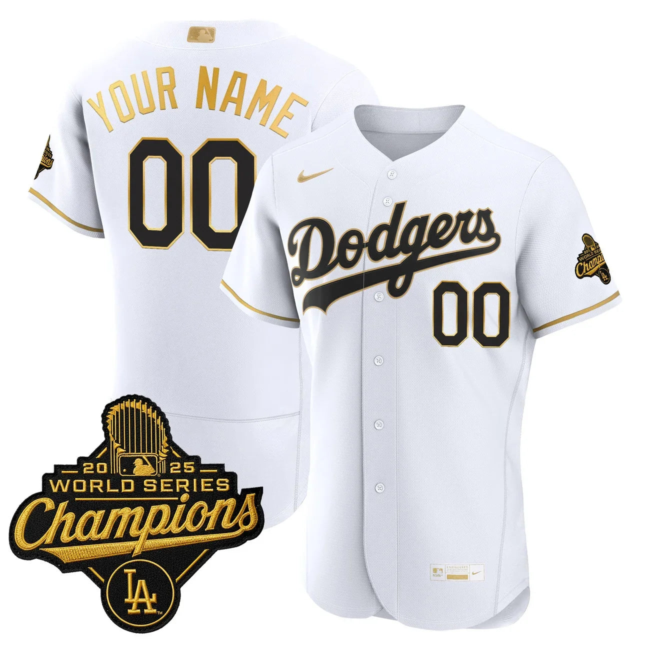 Los Angeles Dodgers "Gold Collection" Premier Elite Custom Jersey - All Stitched