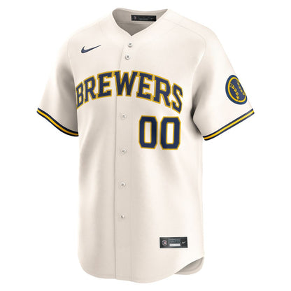 Milwaukee Brewers Nike Home Limited Custom Jersey - Cream