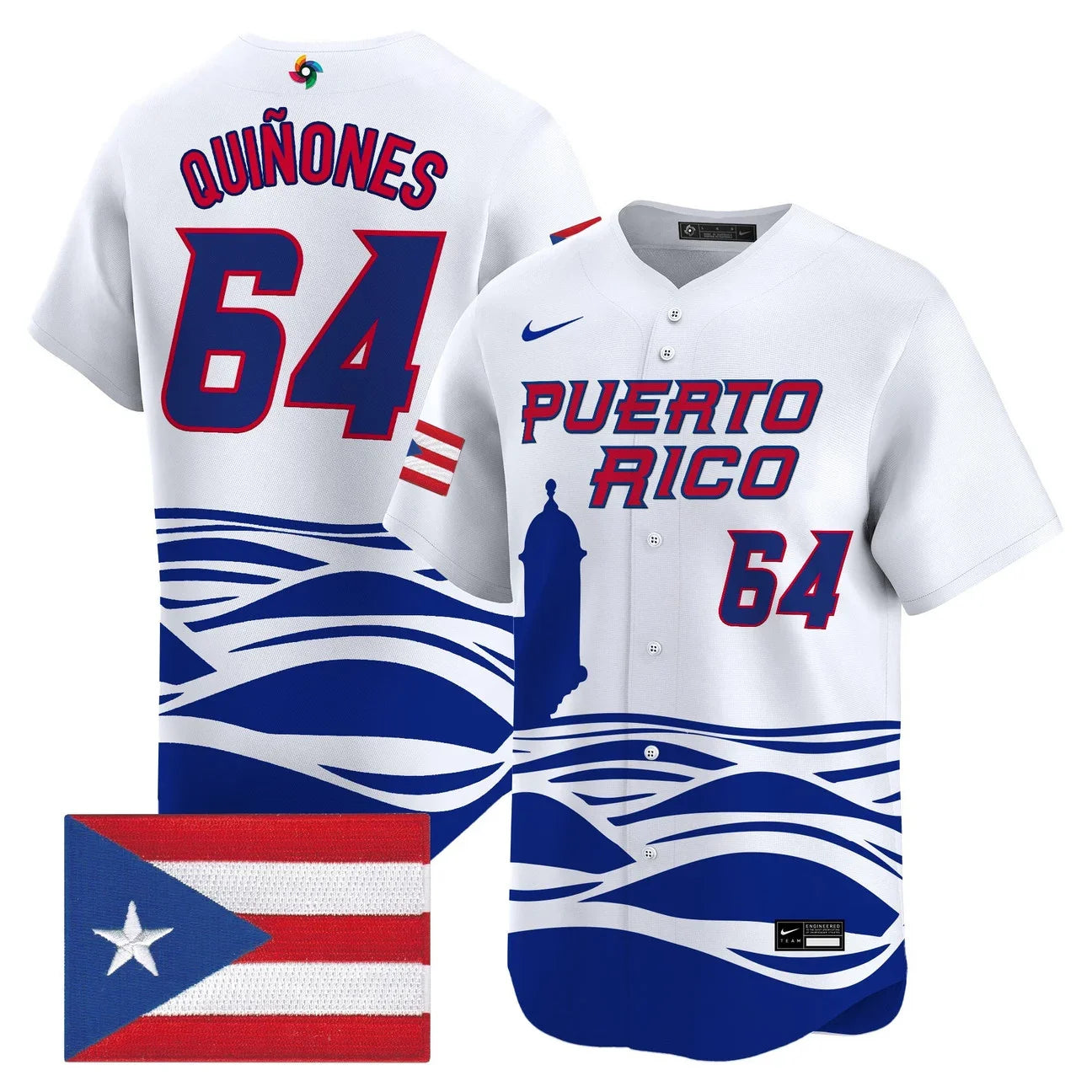 Men's Team Puerto Rico World Baseball Classic Vapor Premier Jersey - 2026 Roster - All Stitched
