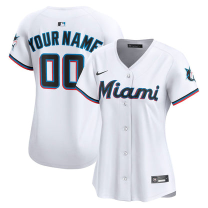 Miami Marlins Nike Women's Home Limited Custom Jersey - White