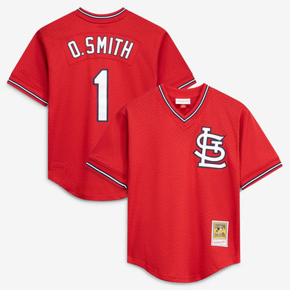 Ozzie Smith St. Louis Cardinals Mitchell & Ness Authentic Batting Practice Jersey - Scarlet