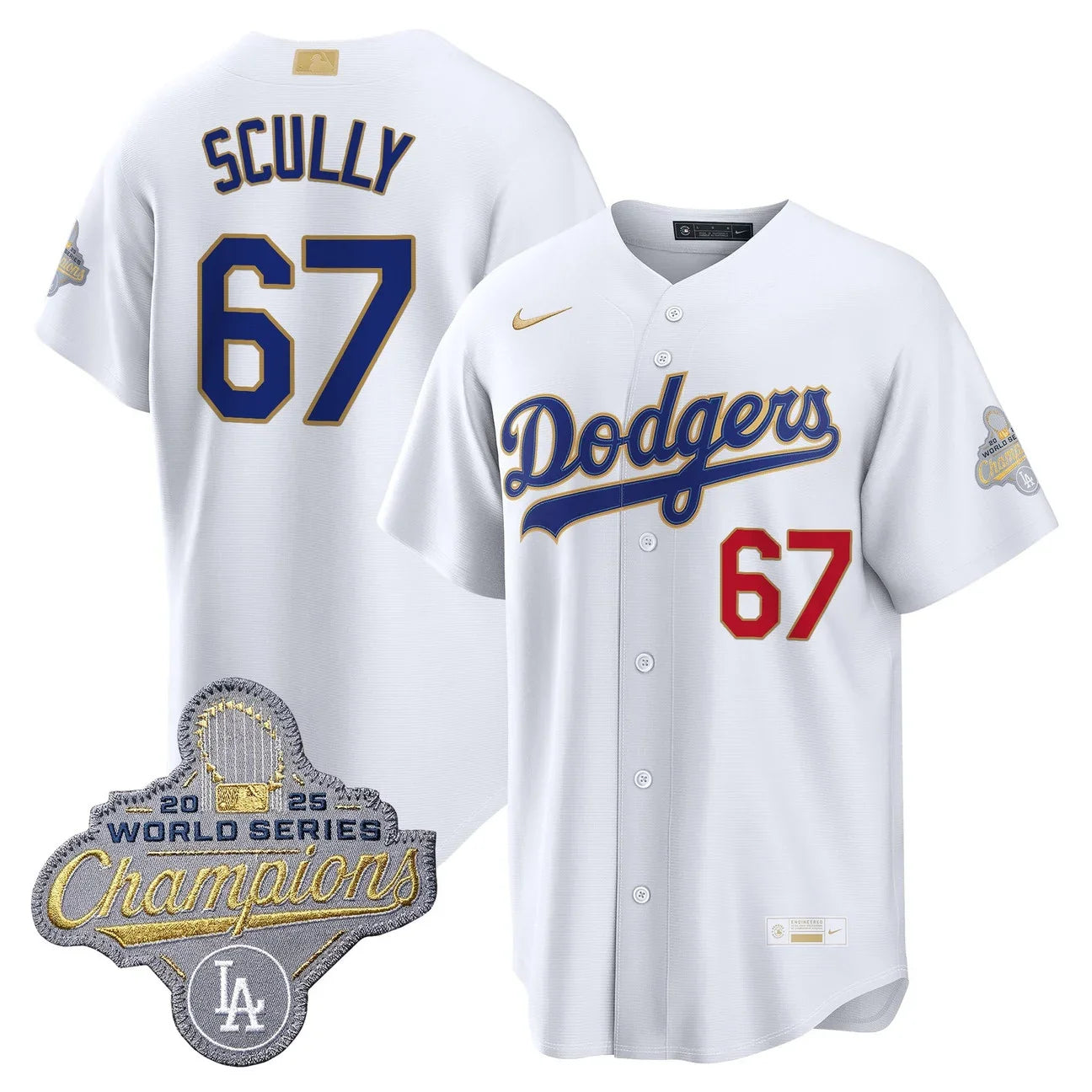 Los Angeles Dodgers "Gold Collection" Premier Limited Jersey - All Stitched -White