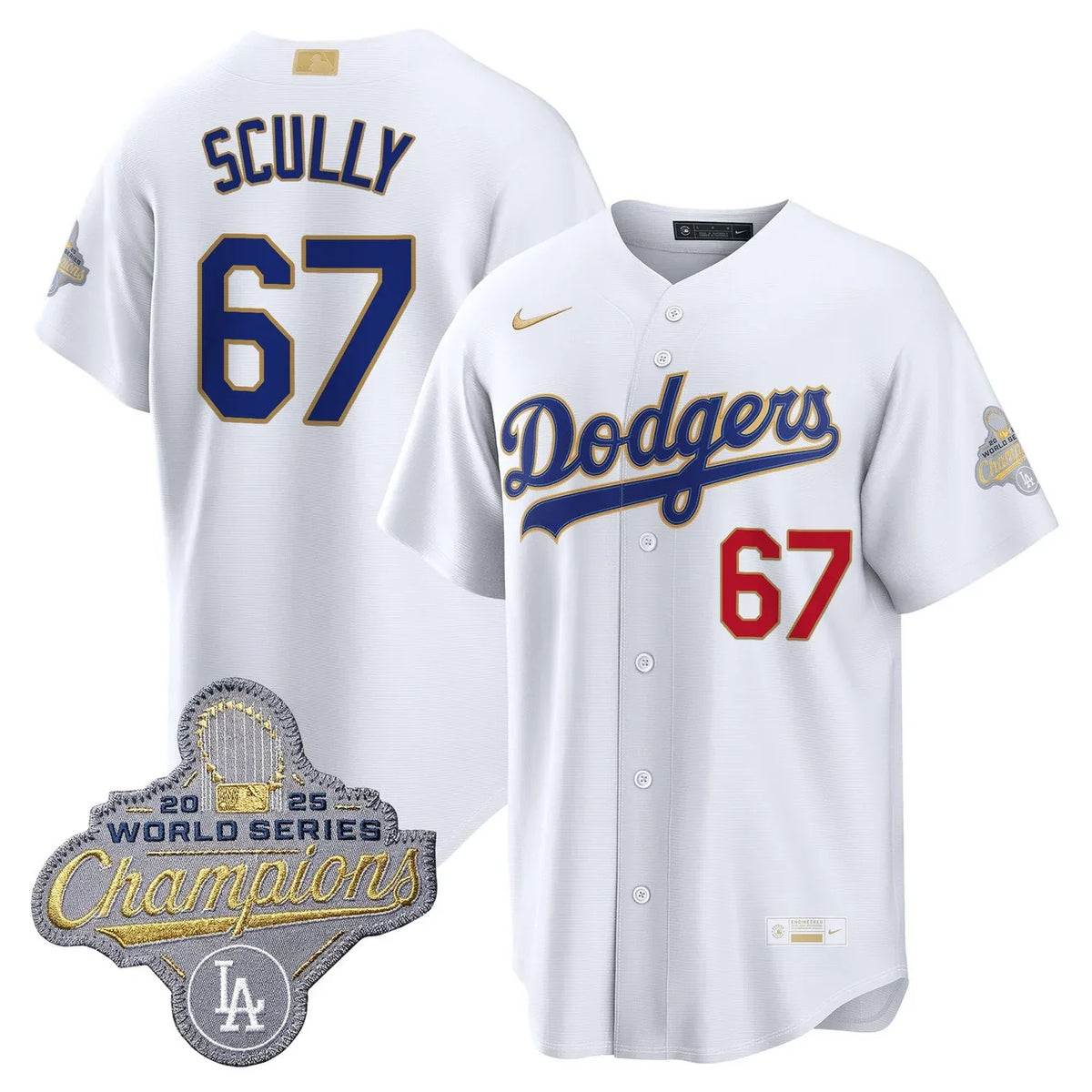 Los Angeles Dodgers "Gold Collection" Premier Limited Jersey - All Stitched -White