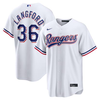 Wyatt Langford Texas Rangers Nike Home Replica Jersey - White