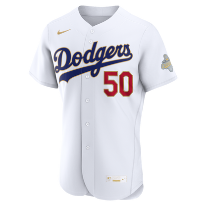 Mookie Betts Los Angeles Dodgers Nike 2026 Gold Collection Authentic Jersey - White