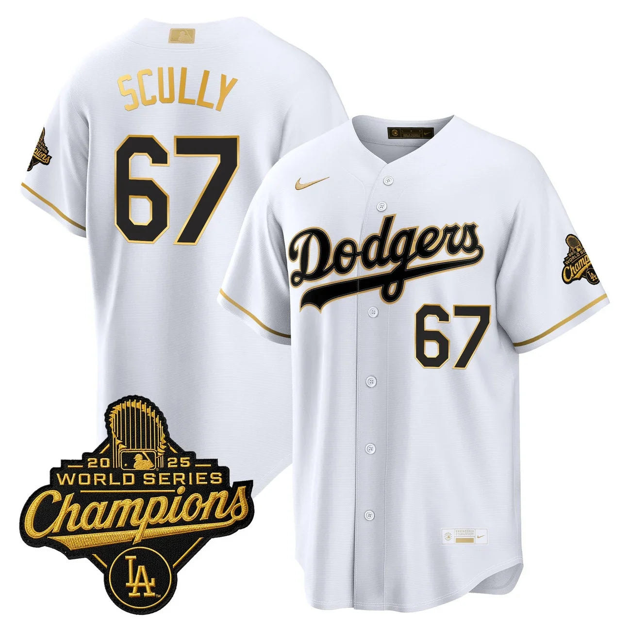 Los Angeles Dodgers "Gold Collection" Premier Limited Jersey - All Stitched - White Gold
