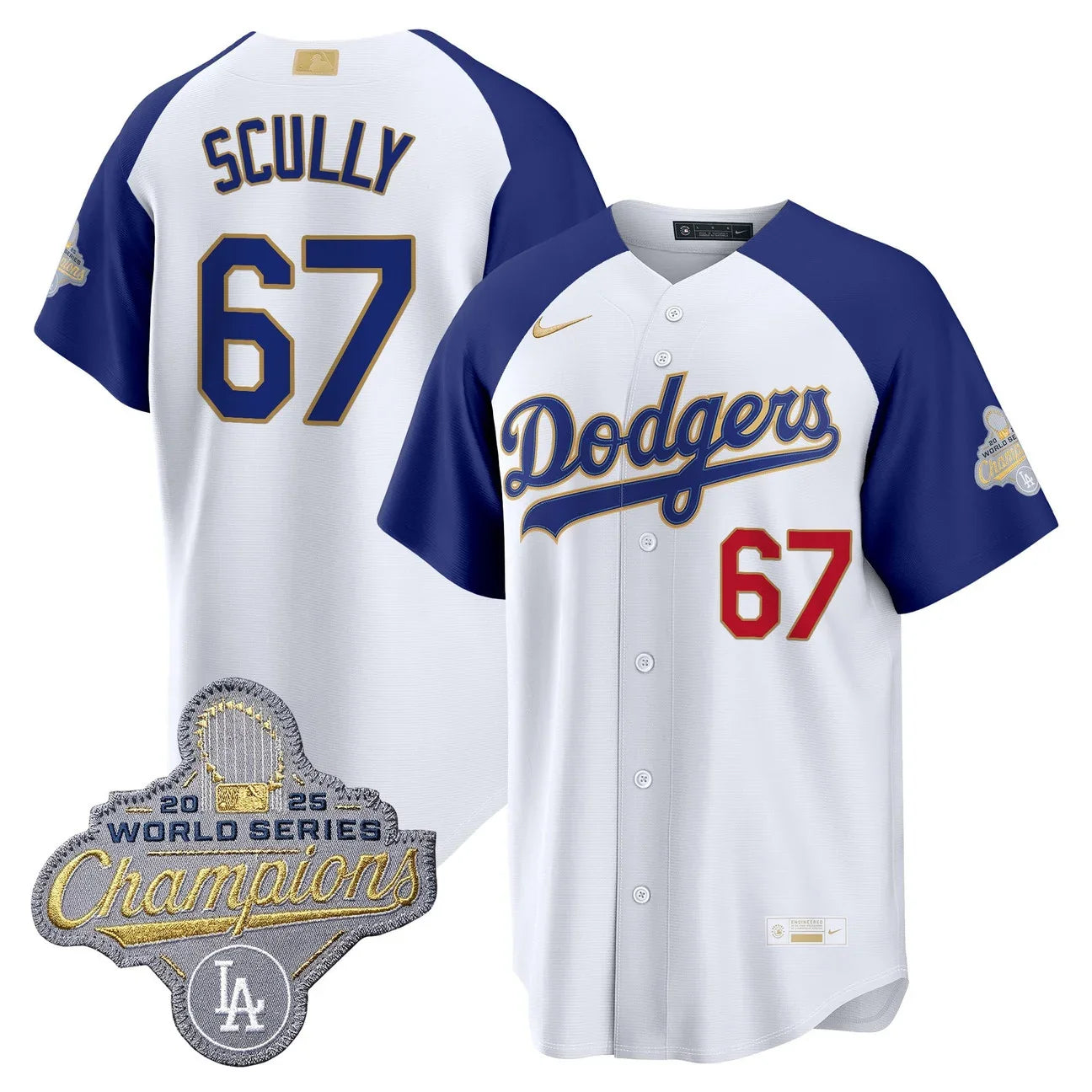Los Angeles Dodgers "Gold Collection" Premier Limited Jersey - All Stitched -White Alternate