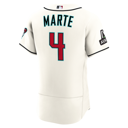 Ketel Marte Arizona Diamondbacks Nike Home Authentic Sponsor Patch Jersey - Cream