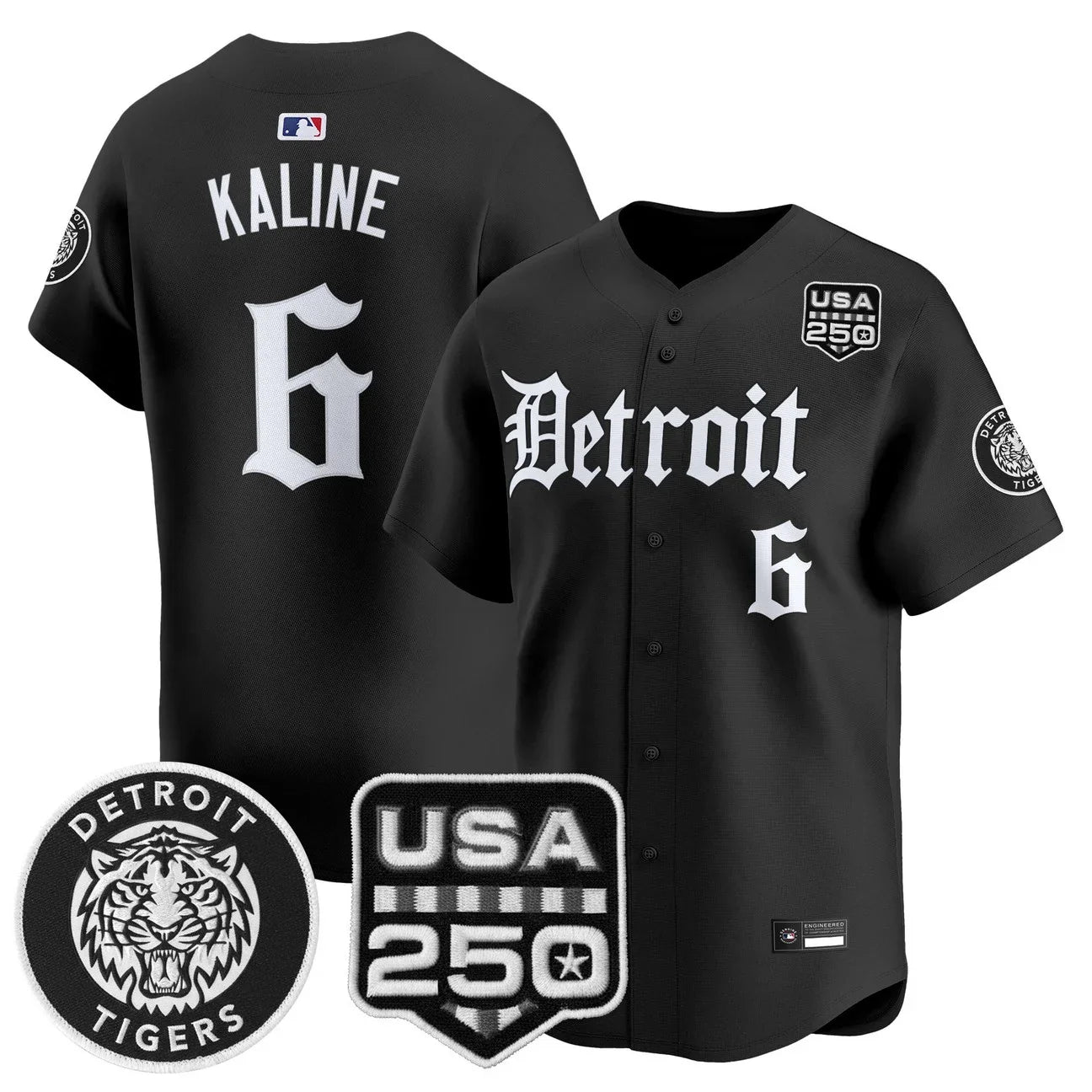 Detroit Tigers ‘Gothic Edition’ Vapor Premier Limited Jersey - All Stitched - Black