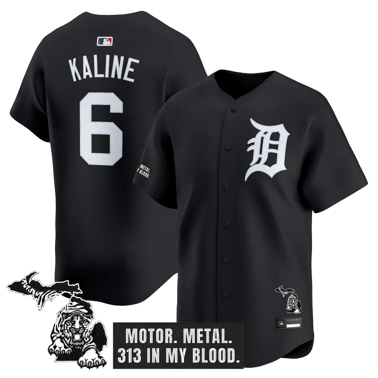 Detroit Tigers 'Old English Edition' Vapor Premier Limited Jersey - All Stitched - Black Limited