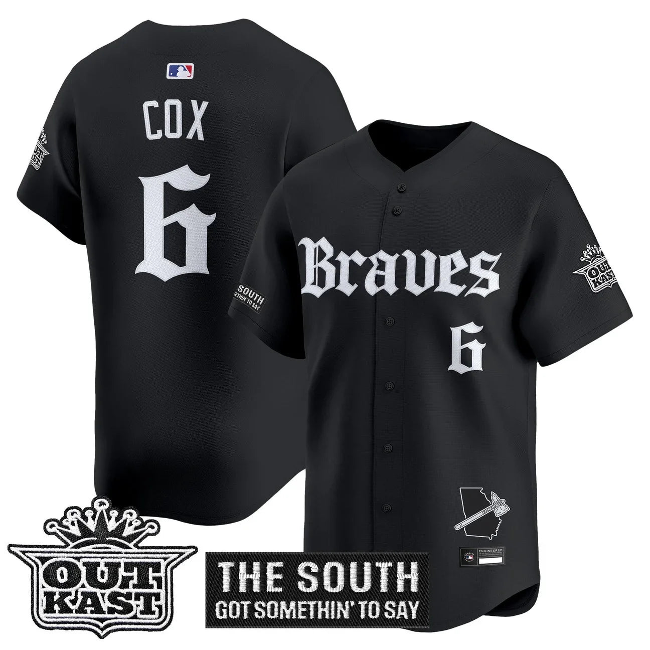 Men's Atlanta Braves 'Gothic South x Outkast Edition' Vapor Premier Limited Jersey V2- All Stitched