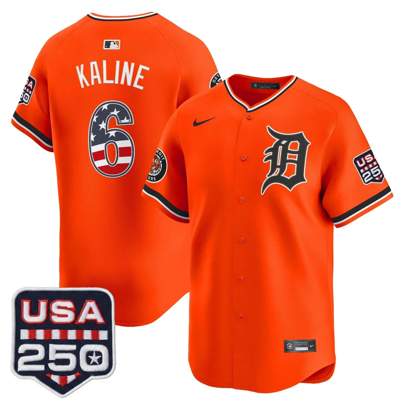 Men's Detroit Tigers USA 250 Fourth of July Vapor Premier Limited Jersey - All Stitched