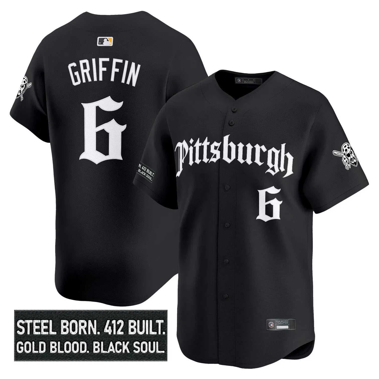 Men's Pittsburgh Pirates 'Gothic Steel City Edition' Vapor Premier Limited Jersey - All Stitched