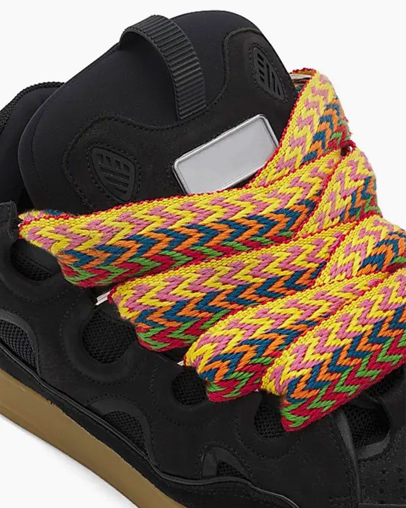 Curb Sneakers with Oversized Multicolor Laces