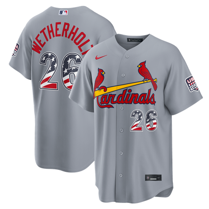 JJ Wetherholt St. Louis Cardinals Nike USA 250 Fourth of July Road Stadium Jersey - Gray