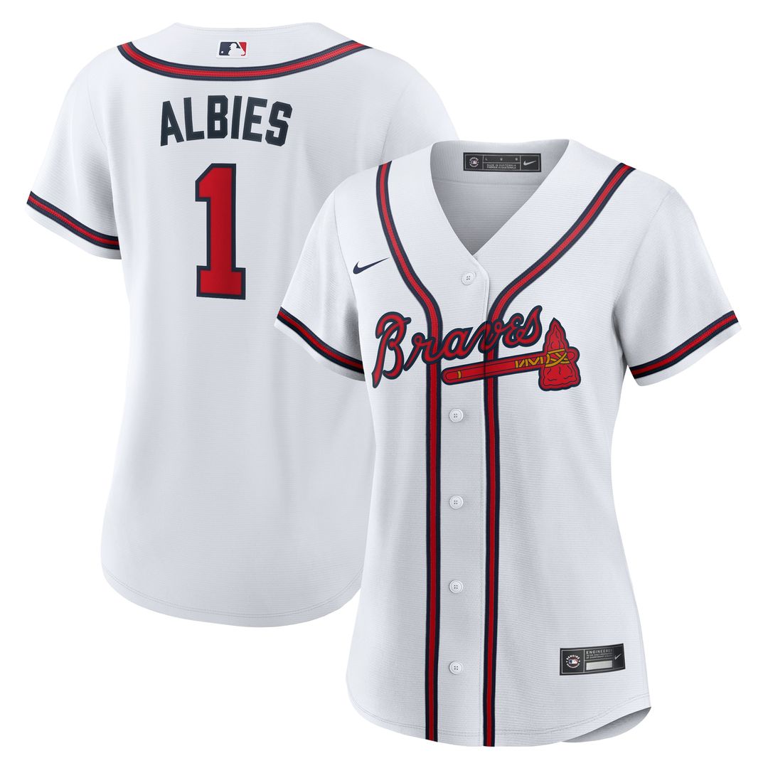 Ozzie Albies Atlanta Braves Nike Women's Home Replica Jersey - White