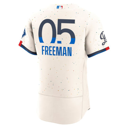 Freddie Freeman Los Angeles Dodgers Nike City Connect Authentic Sponsor Patch Jersey - Cream