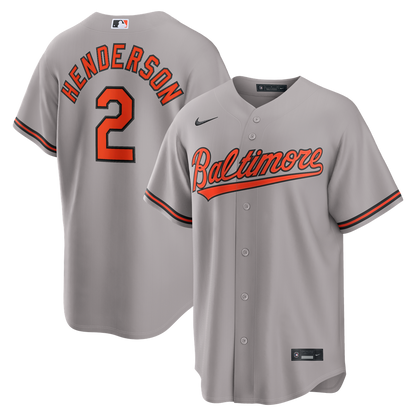 Gunnar Henderson Baltimore Orioles Nike Road Replica Jersey - Gray