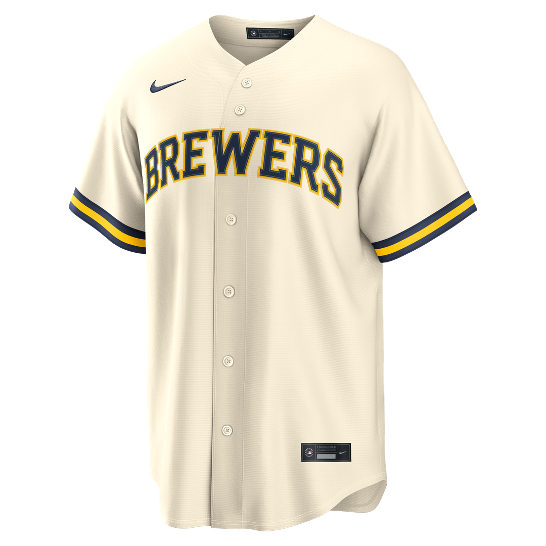Milwaukee Brewers Nike Home Replica Custom Jersey - Cream