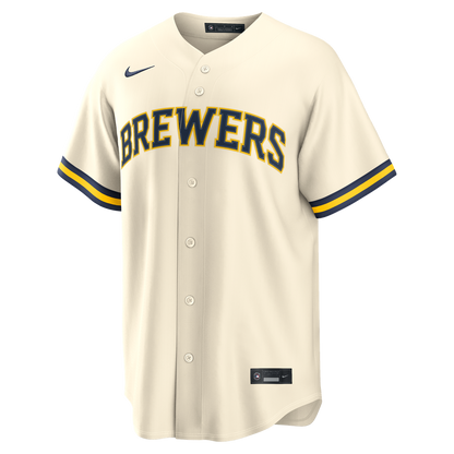 Milwaukee Brewers Nike Home Replica Custom Jersey - Cream