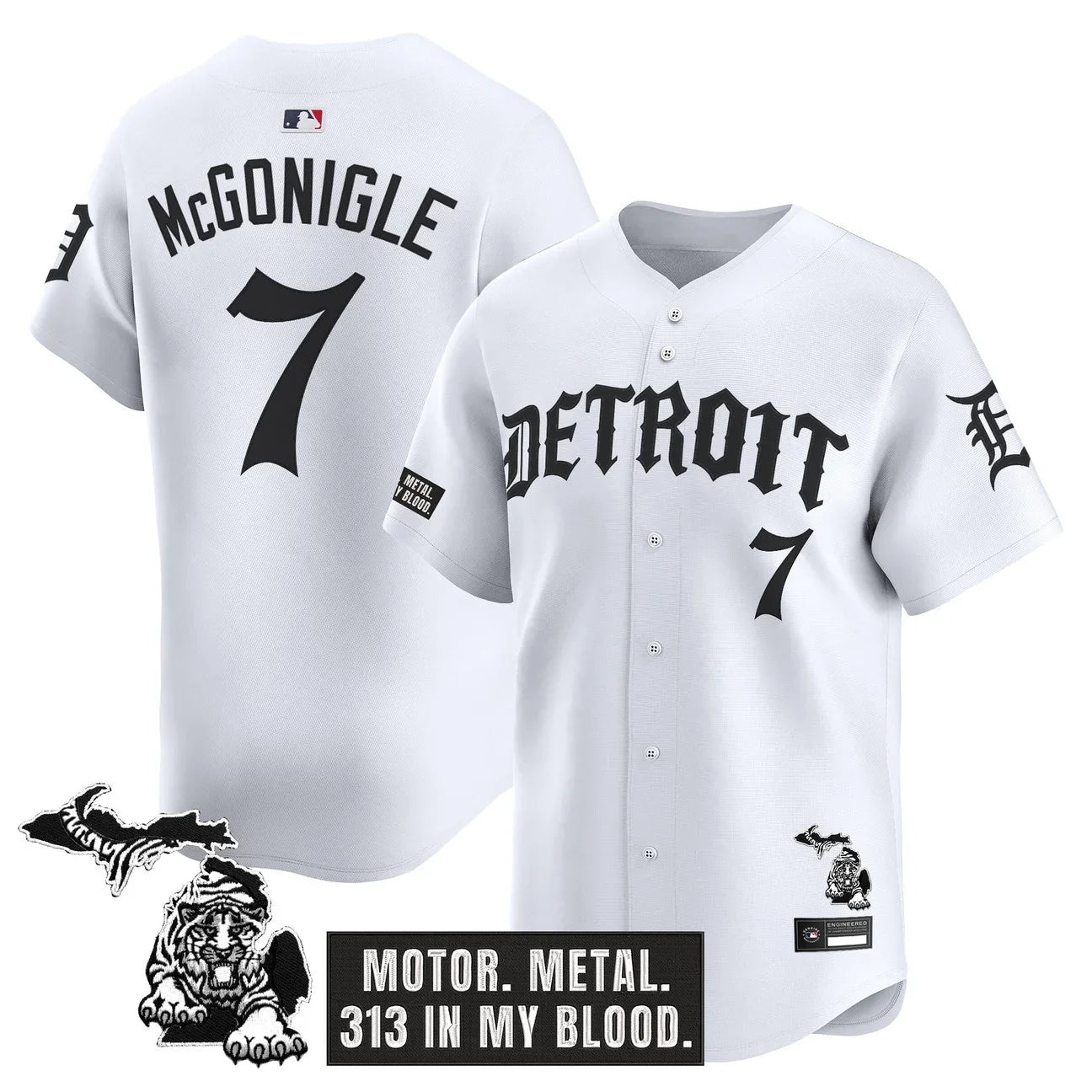 Detroit Tigers 'Old English Edition' Vapor Premier Limited Jersey - All Stitched - White