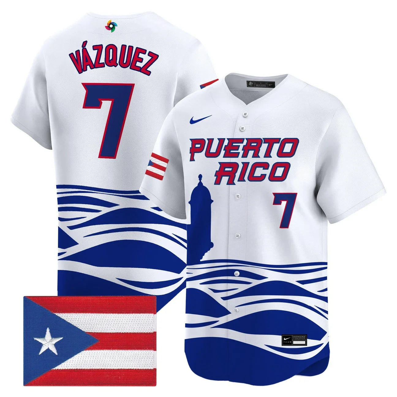 Men's Team Puerto Rico World Baseball Classic Vapor Premier Jersey - 2026 Roster - All Stitched