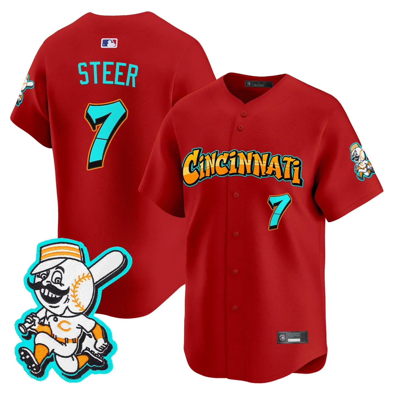 Cincinnati Reds 'Graffiti Queen City Edition' Vapor Premier Limited Jersey - All Stitched -Red