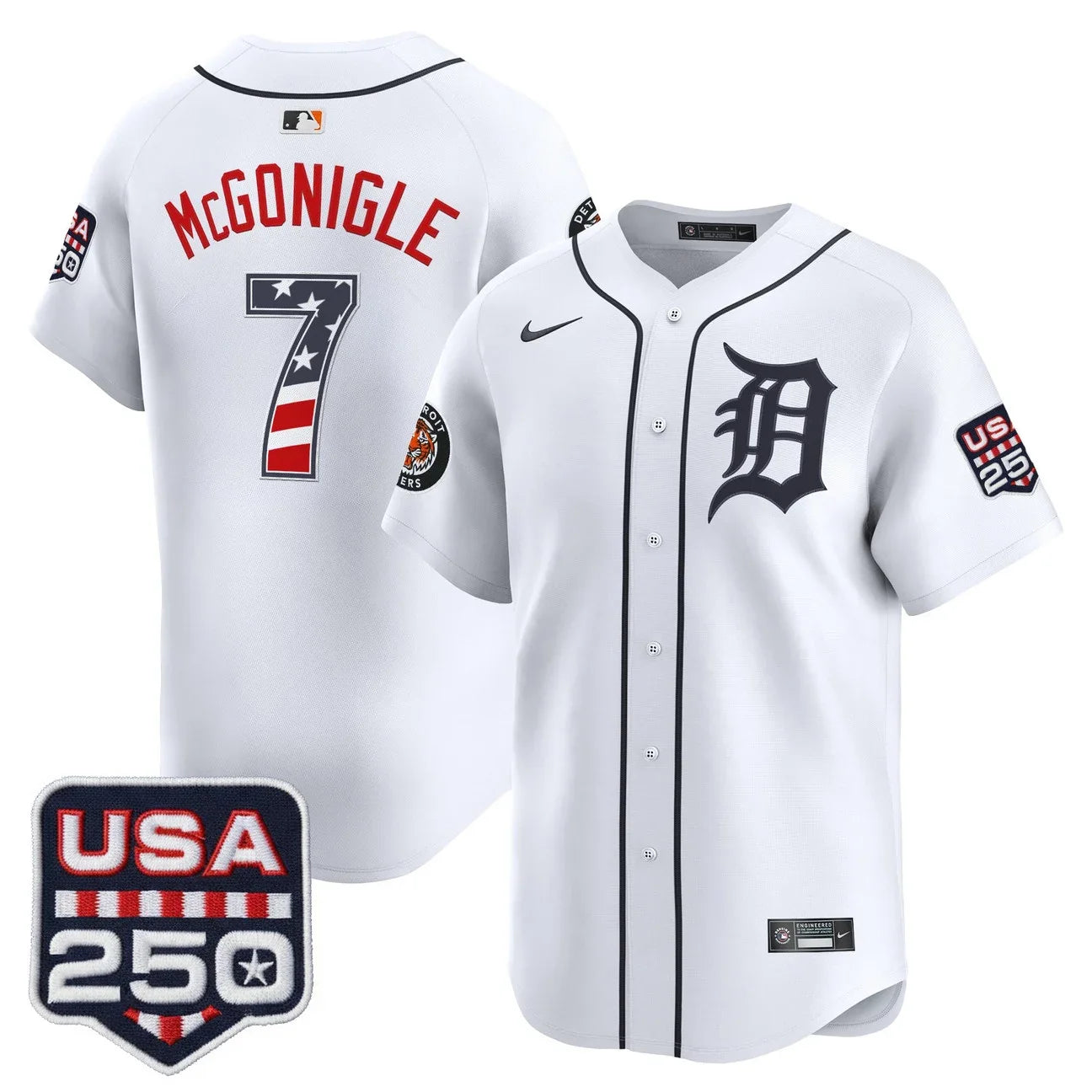 Men's Detroit Tigers USA 250 Fourth of July Vapor Premier Limited Jersey - All Stitched