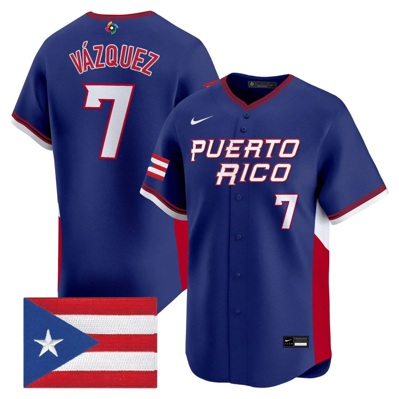 Men's Team Puerto Rico World Baseball Classic Vapor Premier Jersey - 2026 Roster - All Stitched