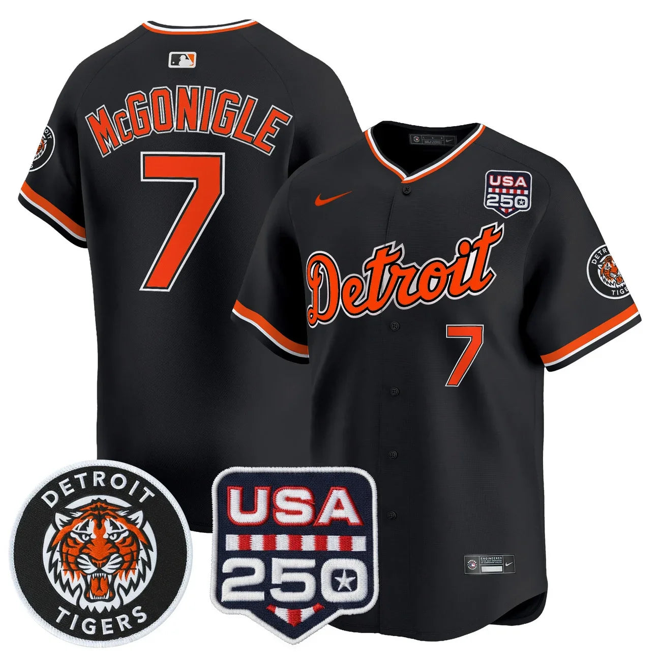 Men's Detroit Tigers 2026 Alternate Vapor Premier Limited Jersey - 250America Patch - All Stitched