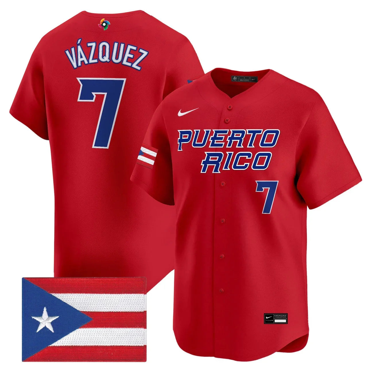 Men's Team Puerto Rico World Baseball Classic Vapor Premier Jersey - 2026 Roster - All Stitched