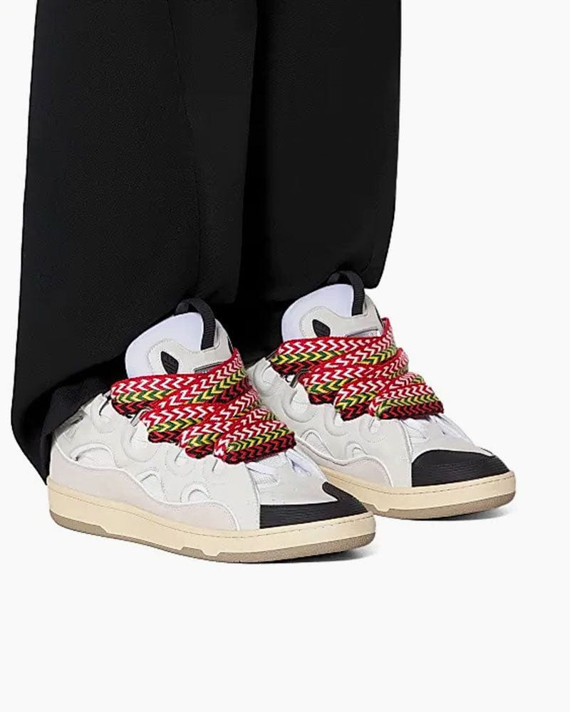 Curb Sneakers with Oversized Multicolor Laces