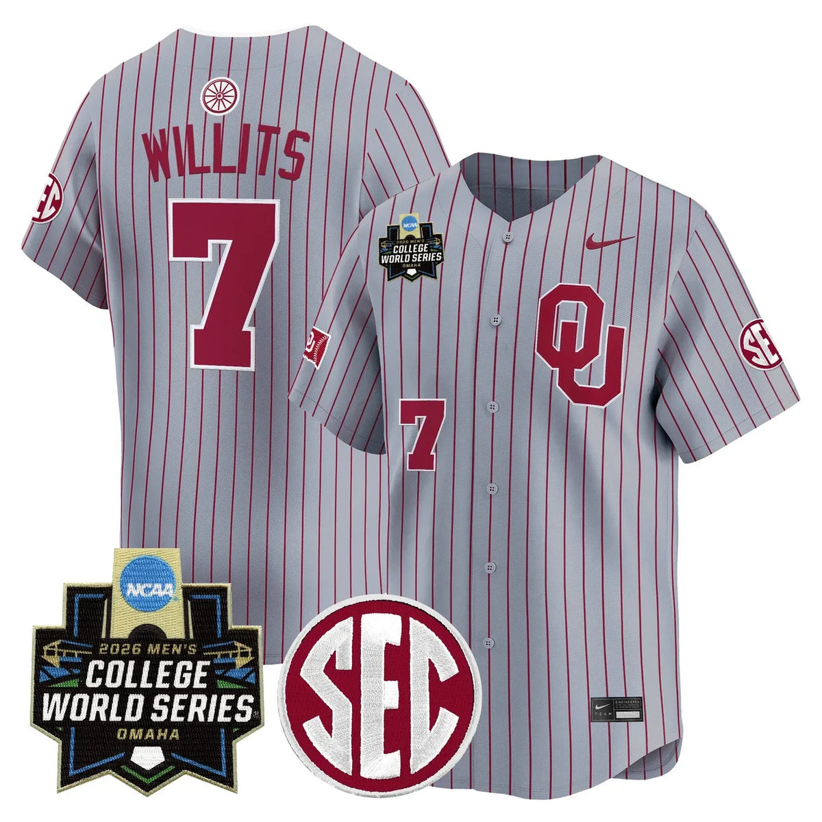 Men's Oklahoma Sooners 2026 World Series Vapor Premier Limited Jersey - All Stitched