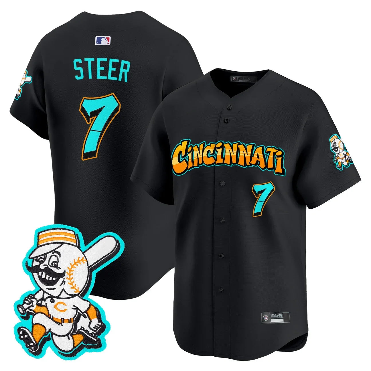 Cincinnati Reds 'Graffiti Queen City Edition' Vapor Premier Limited Jersey - All Stitched - Black