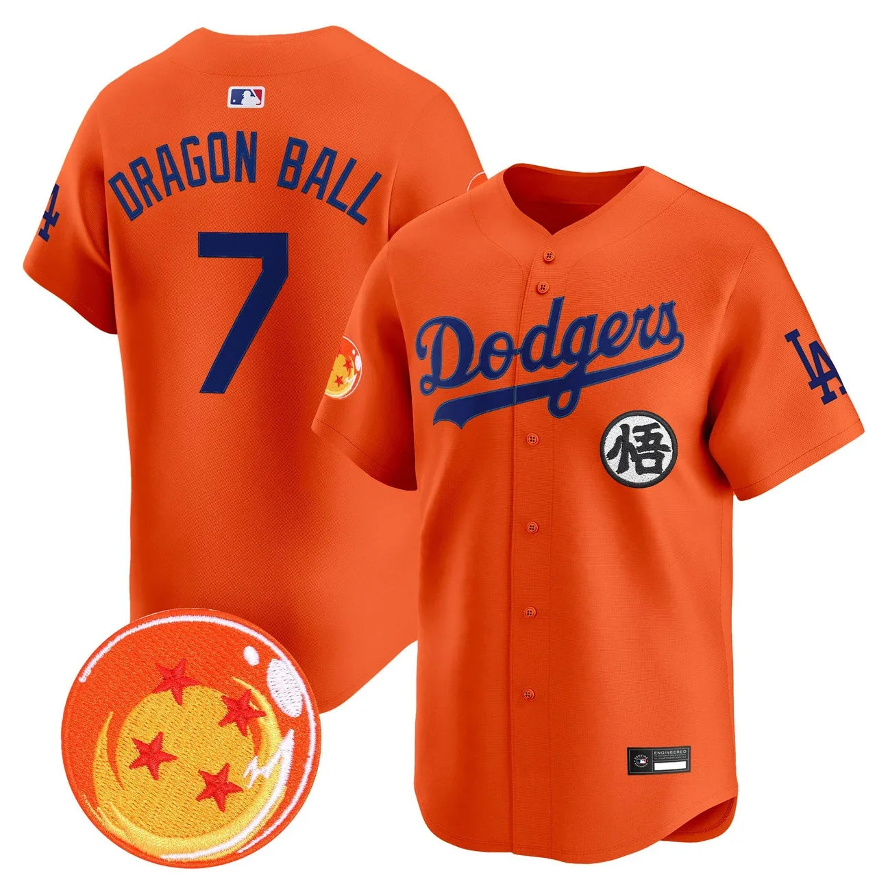 Men's Los Angeles Dodgers x Dragon Ball Vapor Premier Limited Jersey - Stitched