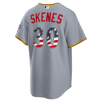 Paul Skenes Pittsburgh Pirates Nike USA 250 Fourth of July Road Stadium Jersey - Gray
