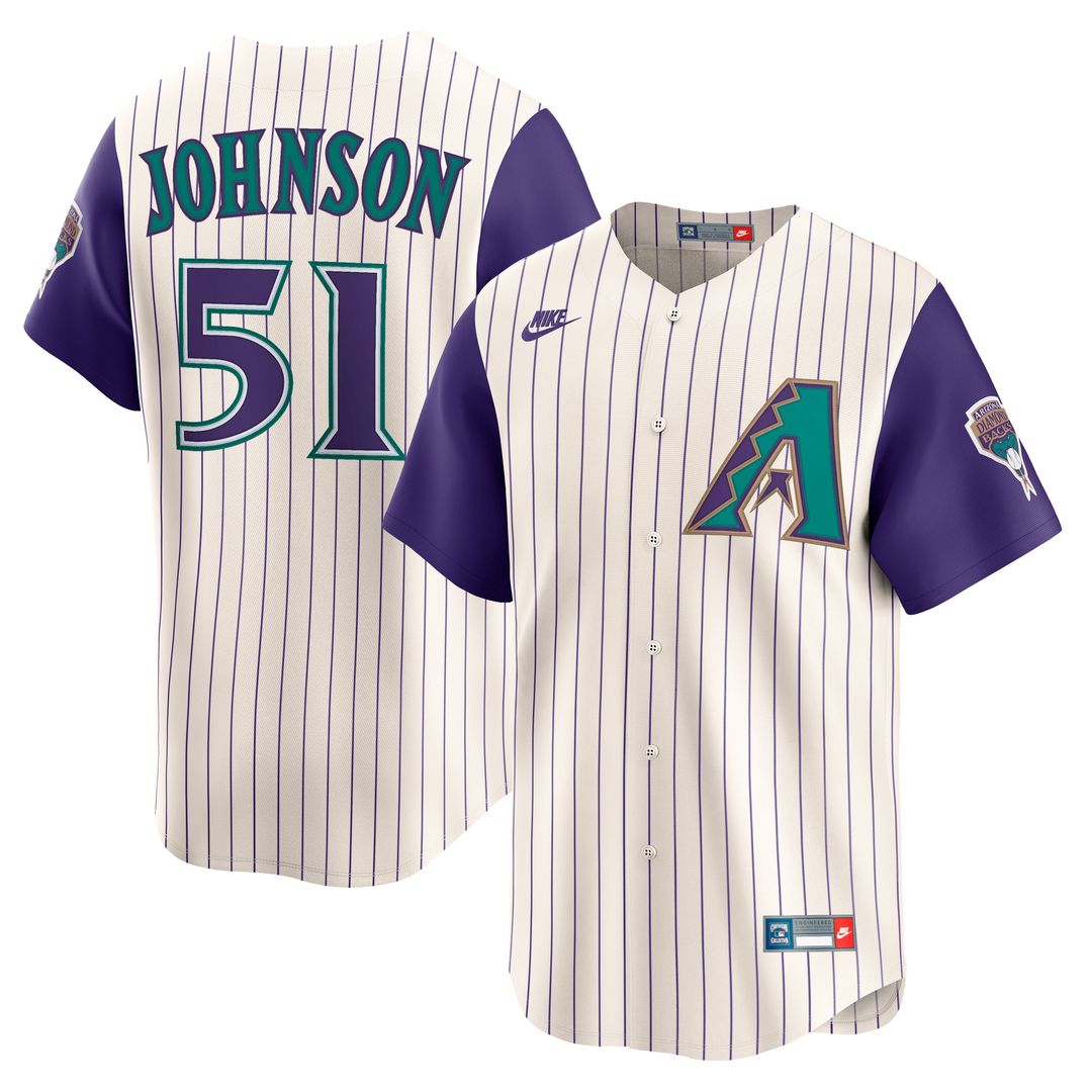 Randy Johnson Arizona Diamondbacks Nike Throwback Cooperstown Collection Limited Jersey - Cream