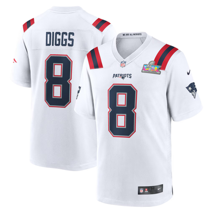 New England Patriots Road Game Super Bowl LX Patch Jersey - White